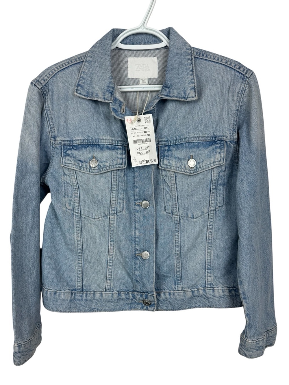 NWT Girls Zara Denim Jacket sz 12/13